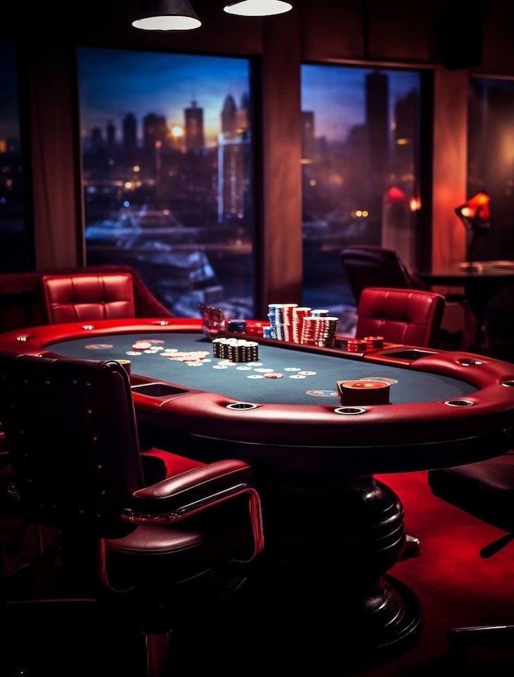 Meja poker Texas Hold'em di platform ternatetoto dengan tampilan kartu komunitas